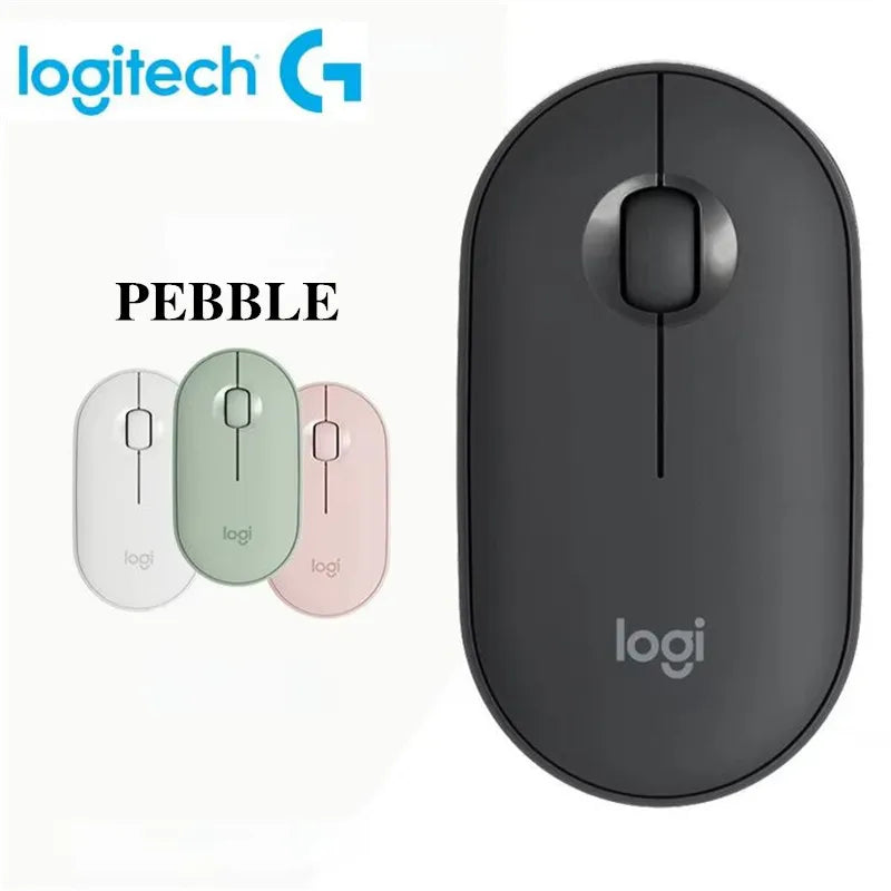 Logitech PEBBLE M350 Laptop Tablet Mouse Wireless Bluetooth Mouse Light and Thin Mute Office 2 in 1 Battery/USB Stock Mini Mouse