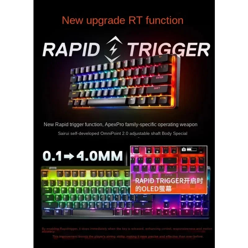 APEX Pro TKL/Mini Limited Edition Magnetic Axis Wired Mechanical Keyboard RGB OLED Metal Scroll Button E-sports Game Gifts