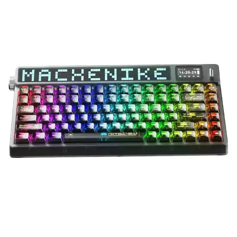 KT84 Wireless Mechanical Keyboard Tri-Mode Dual LED Smart Screen RGB Gasket Long Battery Life Laptop Accessories Gateron2.0 Axis