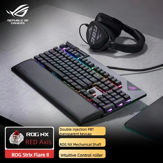 Asus Rog Strix Flare II Animate 8000hz Pbt Keycaps Metal Media Controls Gaming Mechan Keyboard Detachable Ergonomics Hot Plug