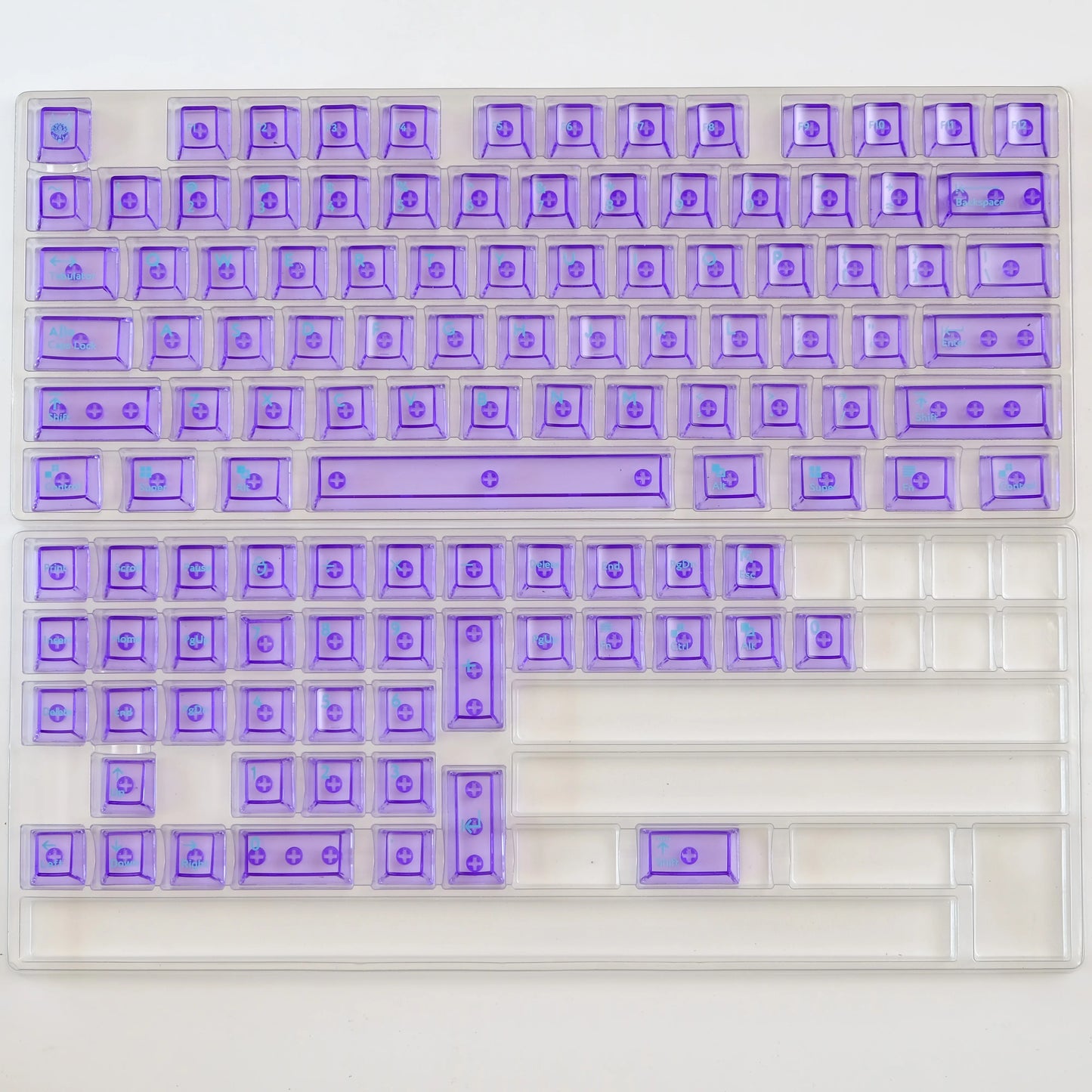 114 keys Aifei Purple Transparent Keycaps Cherry Profile UV pad print Keycaps For Mx Switch Mechanical Keyboard Game Keyboard