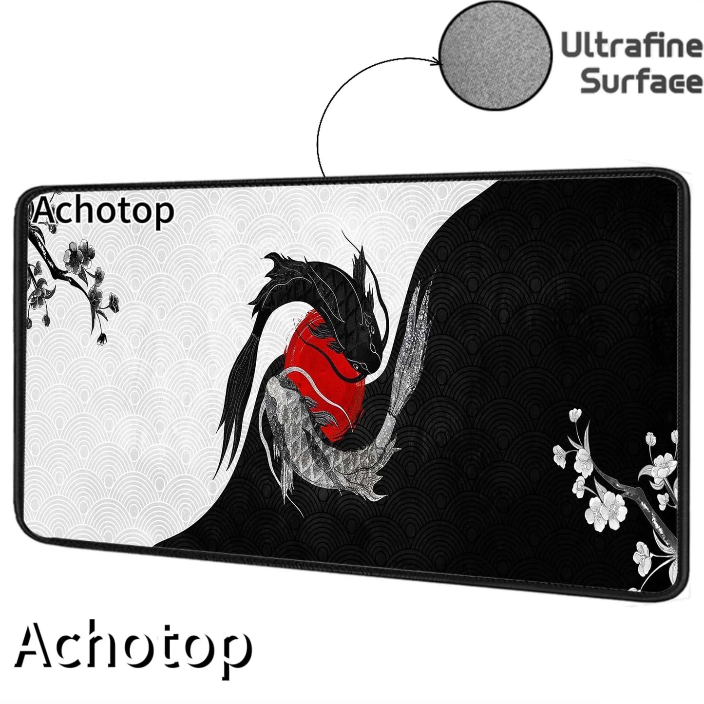 Ultrafine Surface Japanese Koi Gamer Mouse Pad Mousepads Locking Edge  Mouse Mat Gaming Mousepad Keyboard Pads Tapis De Souris