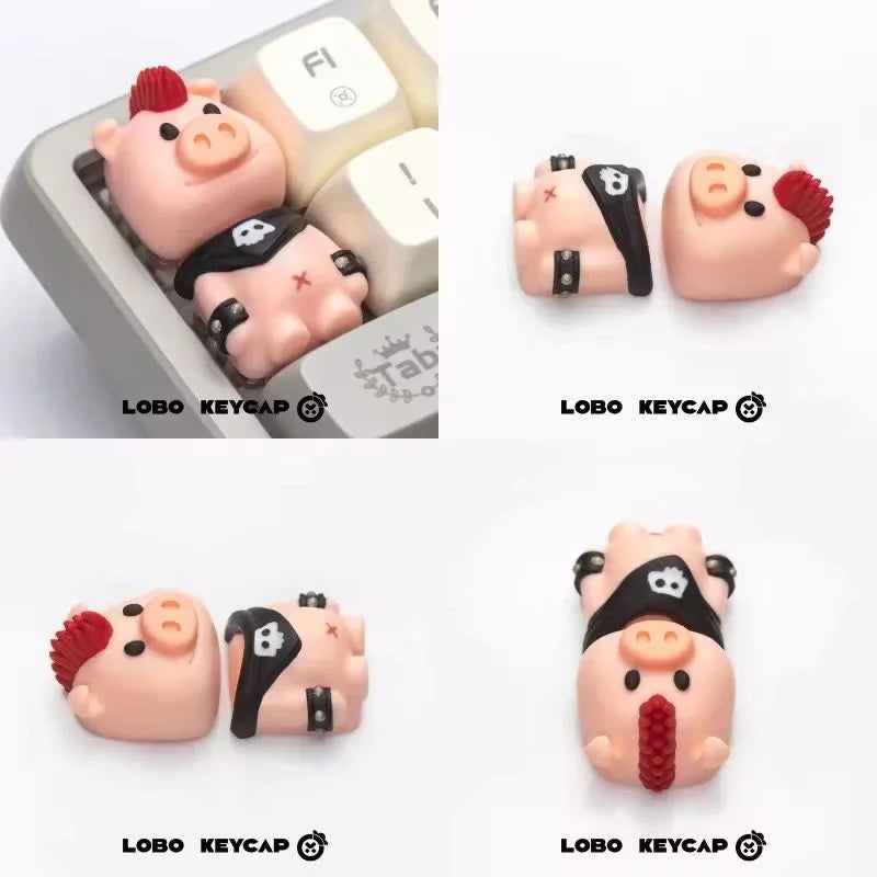 2024 new Party Animals Keycap Custom Cute Keyboard Cap Direction Resin Process Key Cap Mechanical Keyboard Gaming Accessories