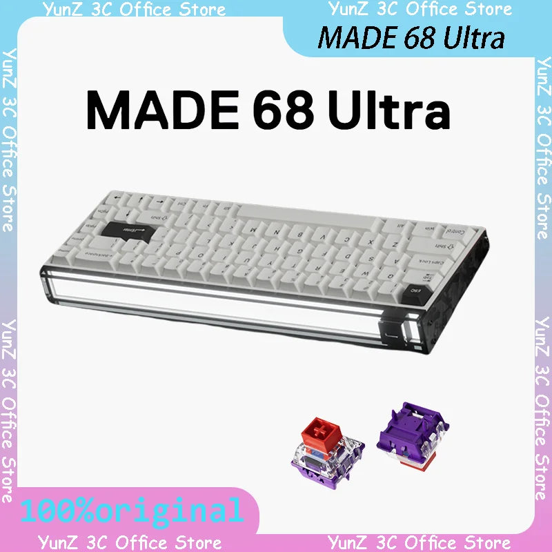 Melgeek Made68 Ultra Magnetic Axis Keyboard Customized Aluminum Alloy Ttc Magneto Switch 0.01rt Electronic Sports Gaming Keyboar