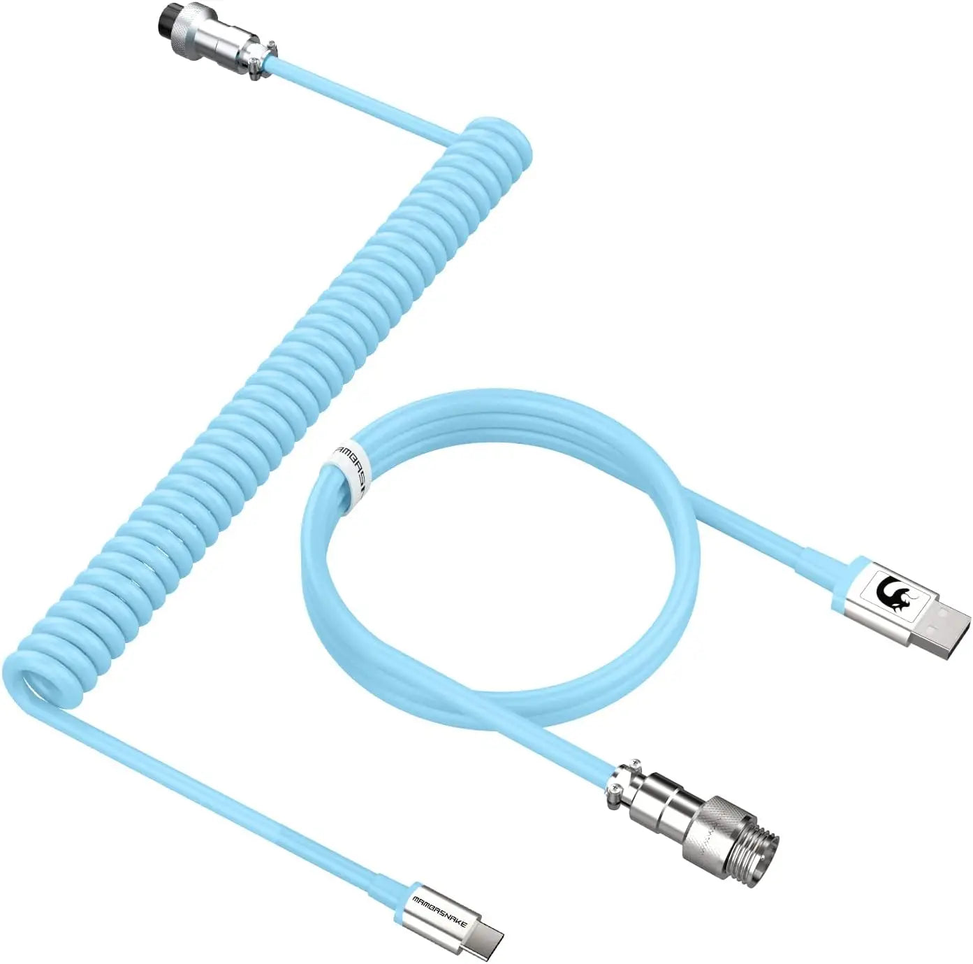 Attack Shark x MAMBASNAKE C01 Coiled Keyboard Cable, Pro Custom USB-C Aviator Cable, Type-C to USB-A, TPU Spring Cable