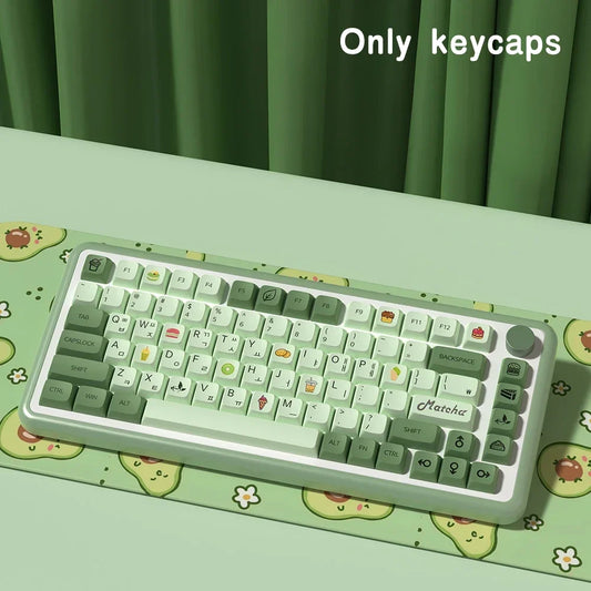 AZERTY Mechanical Keyboard Keycaps Matcha QWERTZ Keycap XDA Profile ISO PBT Keycaps Spanish French German Nordic Keycap