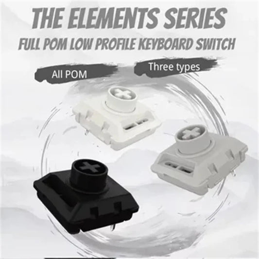 Kailh Low Profile Keyboard Switch Customized Full POM The Elenments Series White Rain Black Cloud Hide Mountain Keyboard Switch