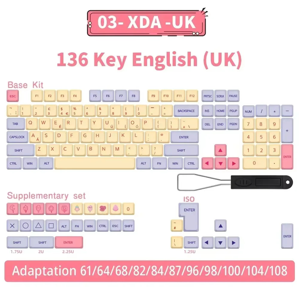 AZERTY Mechanical Keyboard Keycaps Matcha QWERTZ Keycap XDA Profile ISO PBT Keycaps Spanish French German Nordic Keycap