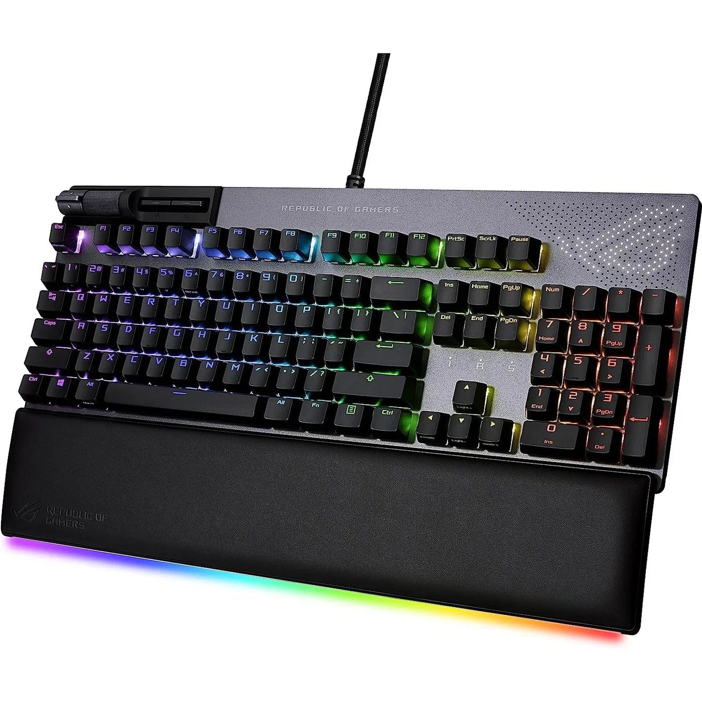 Asus Rog Strix Flare II Animate 8000hz Pbt Keycaps Metal Media Controls Gaming Mechan Keyboard Detachable Ergonomics Hot Plug