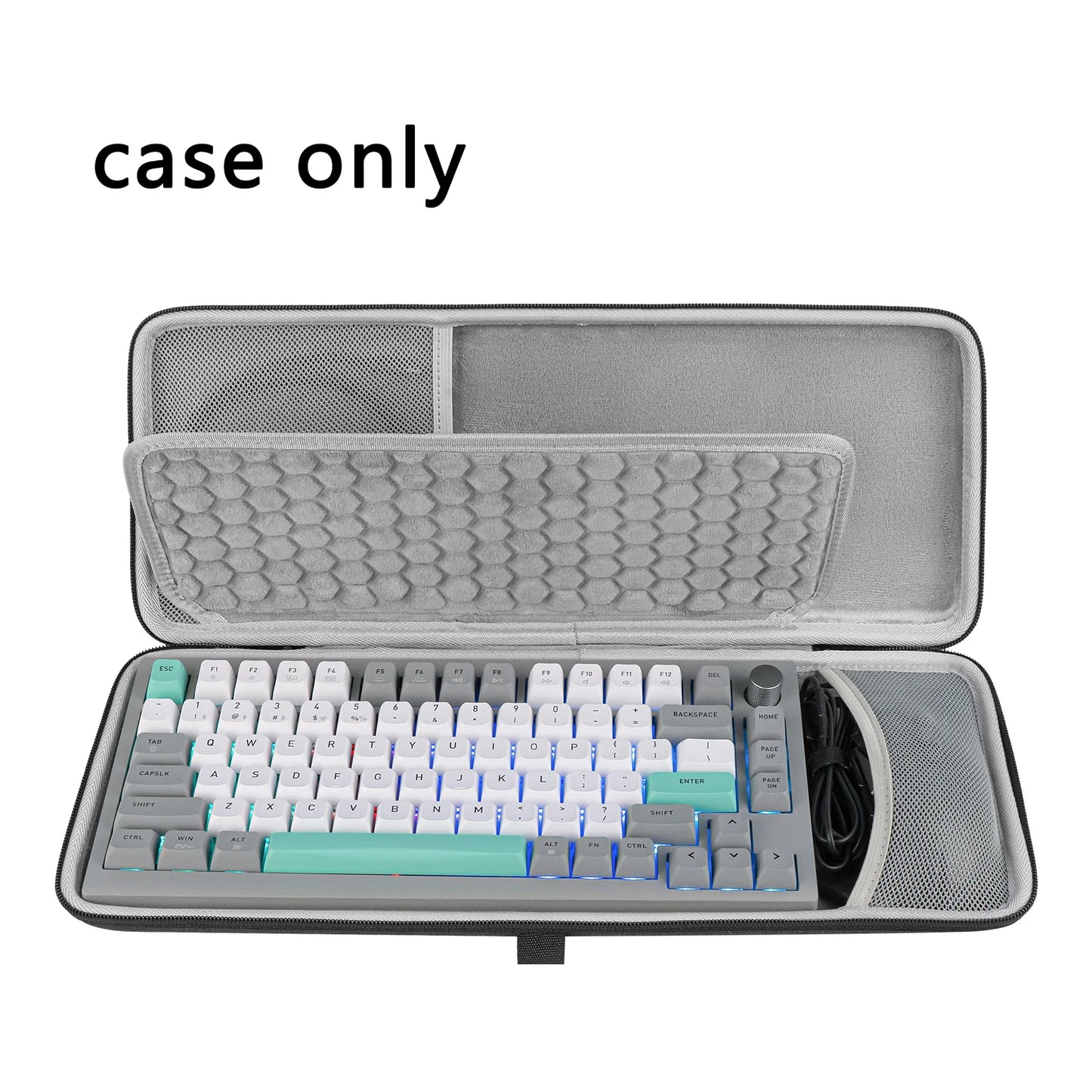 Geekria Keyboard Case for 84-Key Keyboards, Compatible with AULA F75, Keychron K2 Version 2, Q1, EPOMAKER TH80 Pro 75% Keyboard