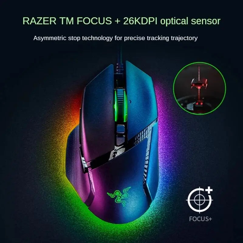 Razer Basilisk V3 Customizable Ergonomic Gaming Mouse Fastest Gaming Mouse Switch - Chroma RGB Lighting - 26K DPI Optical Senso