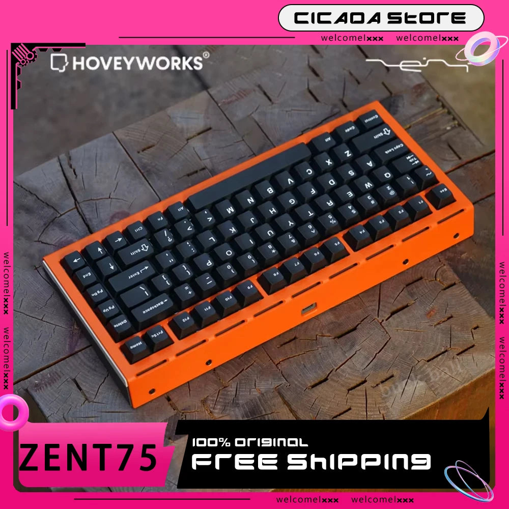 HOVEY WORKS ZENT75-HE Magnetic Switch Gaming Keyboard Custom 8000Hz RT0.01 Magnetic Jade Pro Mechanical Keyboard PC Accessories