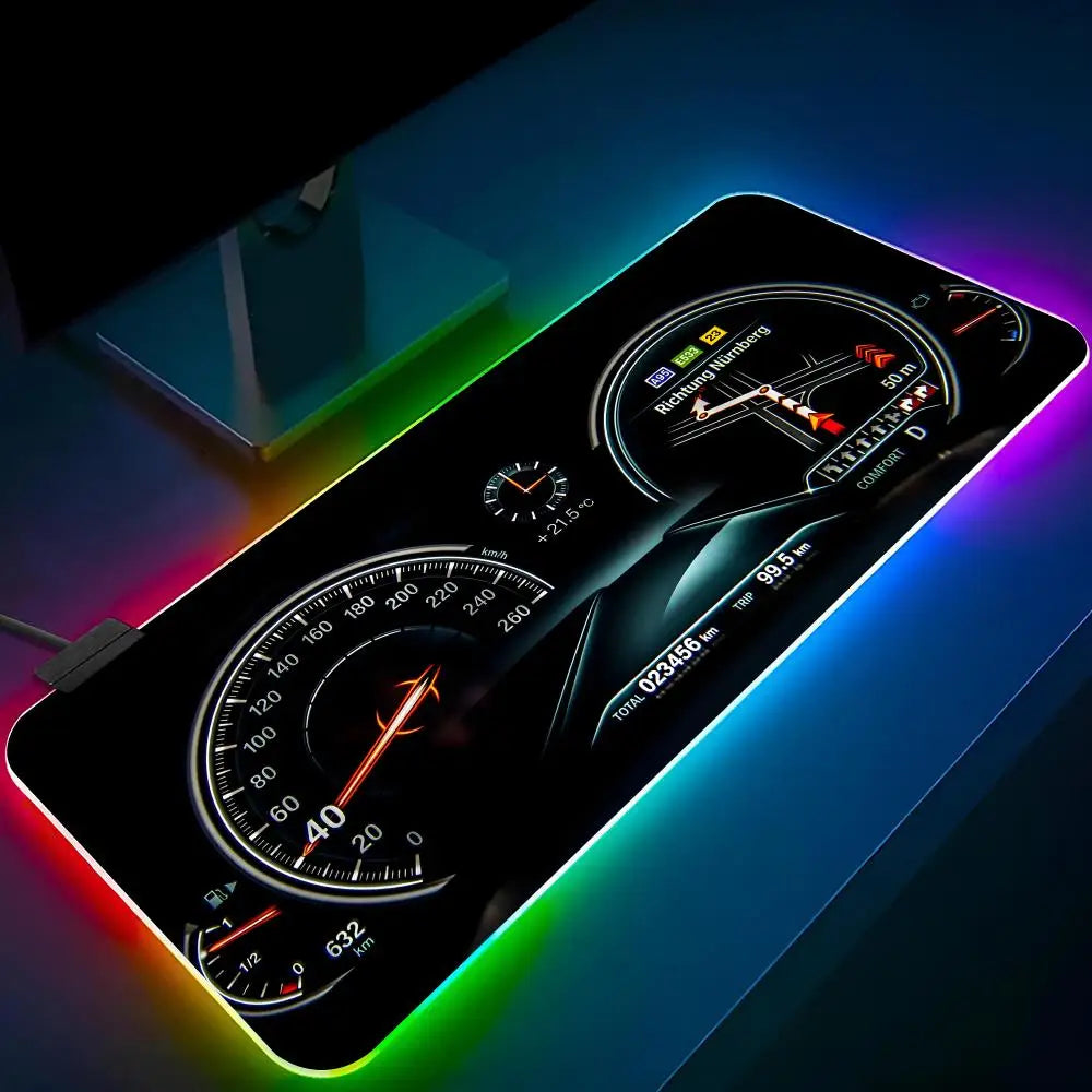 C-Car D-dashboardes HD Mouse Pad RGB Pc Mouse Pad Mousepad LED Glowing Mouse Mats Rubber Gaming Computer tapis de souris xxl Mau