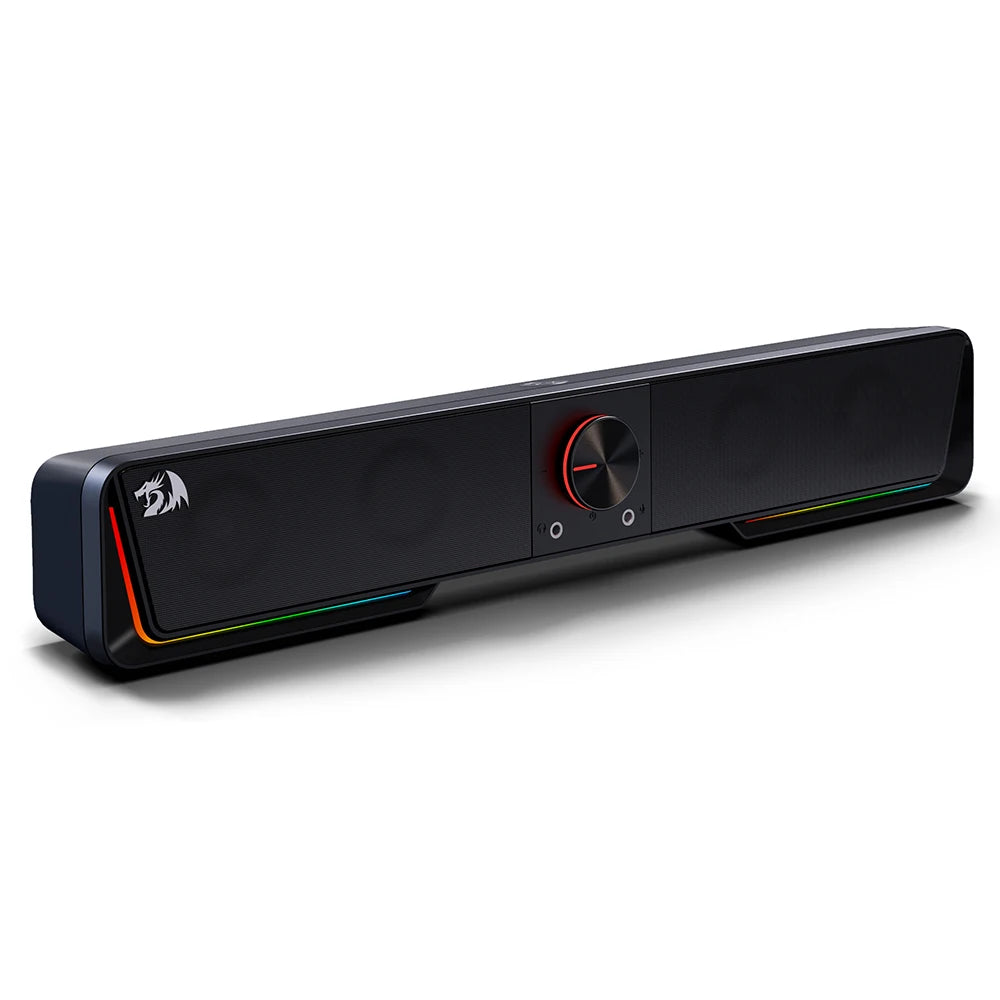 REDRAGON GS570 Darknets Bluetooth Wireless Sound Bar 2.0 Channel RGB Dual Speakers Column Loudspeakers for Computer PC, TV