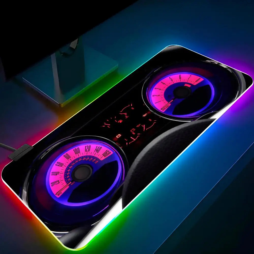 C-Car D-dashboardes HD Mouse Pad RGB Pc Mouse Pad Mousepad LED Glowing Mouse Mats Rubber Gaming Computer tapis de souris xxl Mau