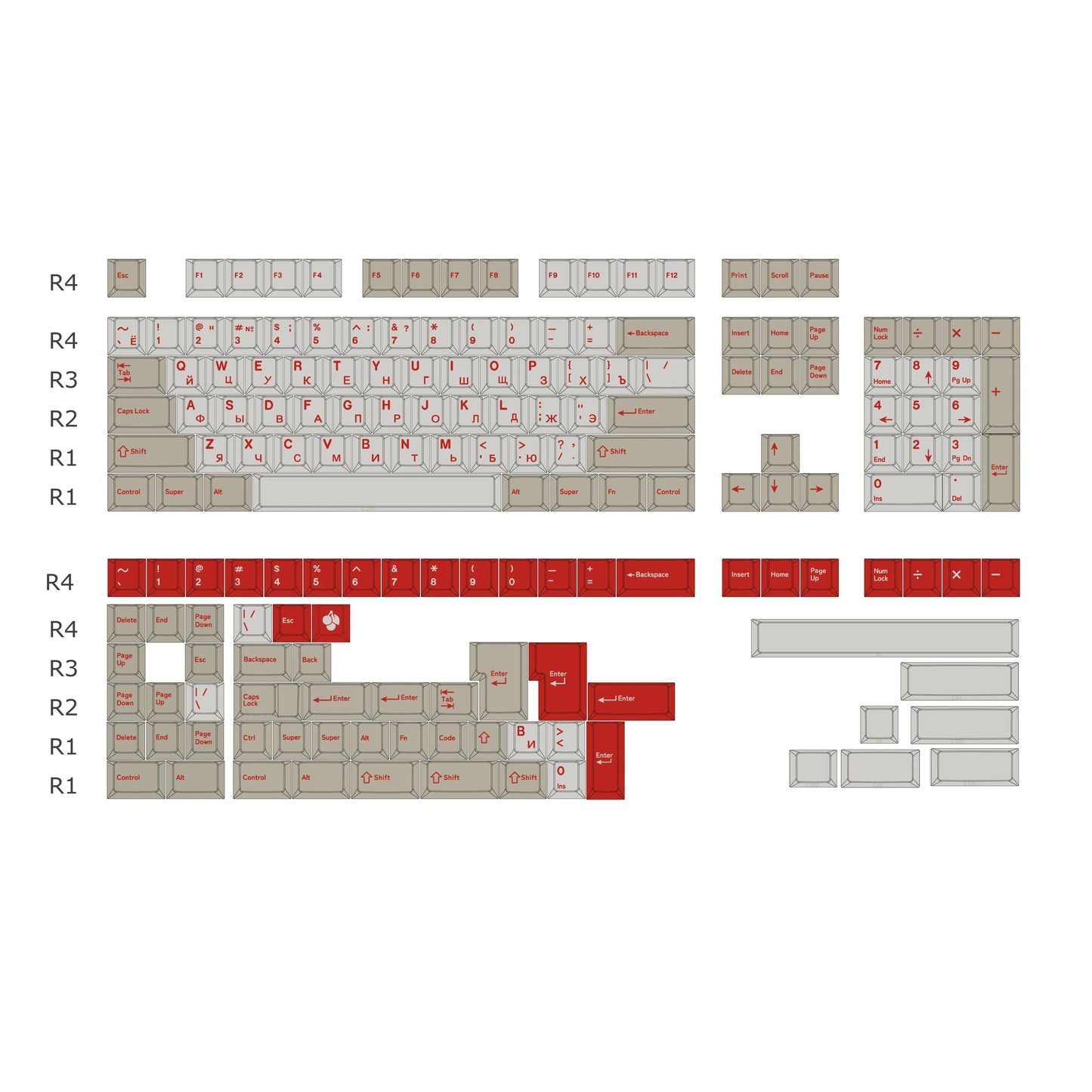 Keebox Shenpo DYE SUB PBT Red Alart Theme Cherry Profile Keycaps Light CapsLock For Mechanical Keyboard Hangul Korean Keycaps