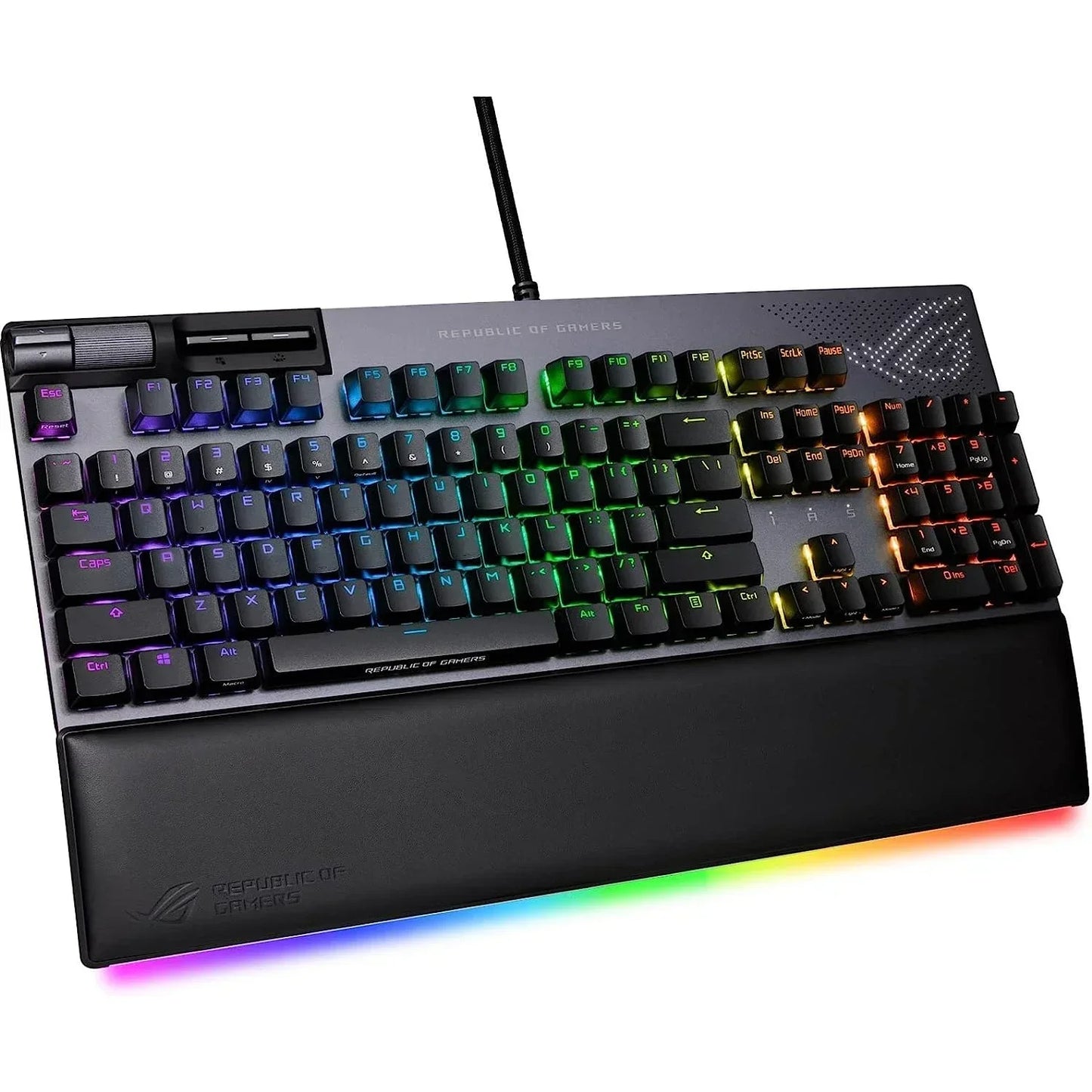 Asus Rog Strix Flare II Animate 8000hz Pbt Keycaps Metal Media Controls Gaming Mechan Keyboard Detachable Ergonomics Hot Plug