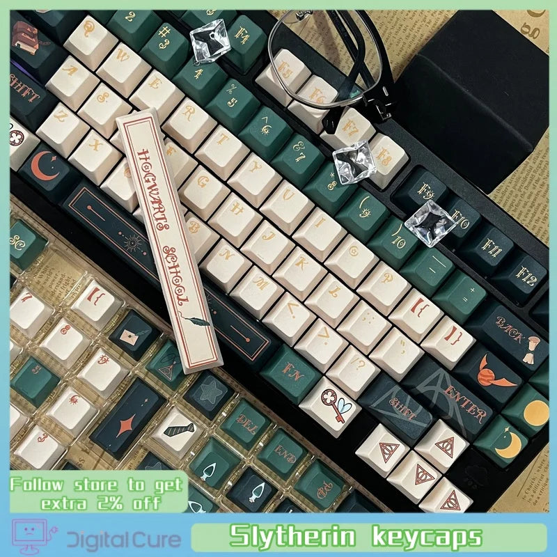 Slytherin Keycaps Full Five Sided Heat Sublimation Technology Original Factory High Mechanical Keyboard Movie Themed Keycaps