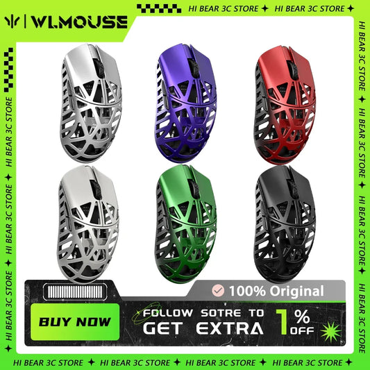 WLmouse Beast X Max Wireless Mouse PAW3950HS Sensor Magnesium Alloy 8K FPS Gaming Mouse Lightweight Gaming Accessories Customize