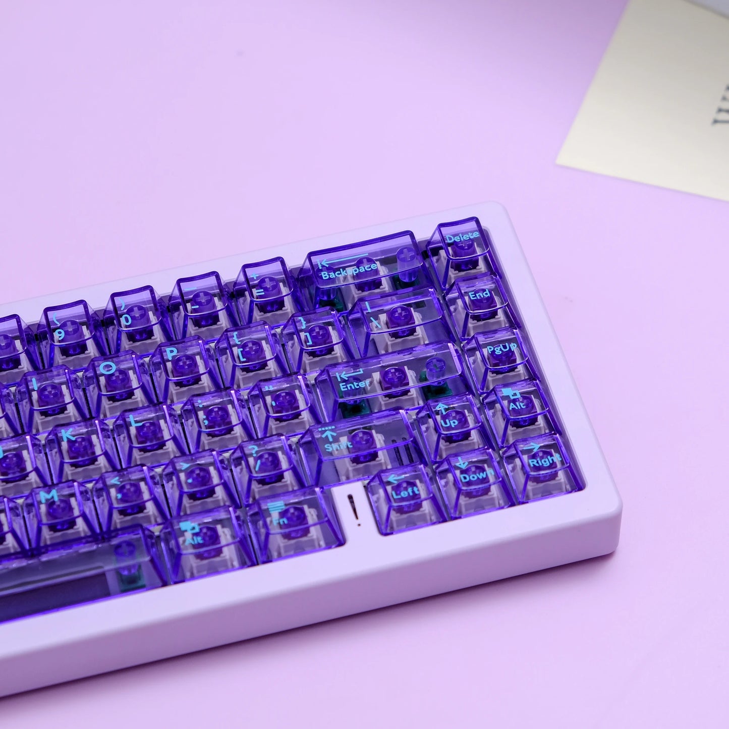 114 keys Aifei Purple Transparent Keycaps Cherry Profile UV pad print Keycaps For Mx Switch Mechanical Keyboard Game Keyboard