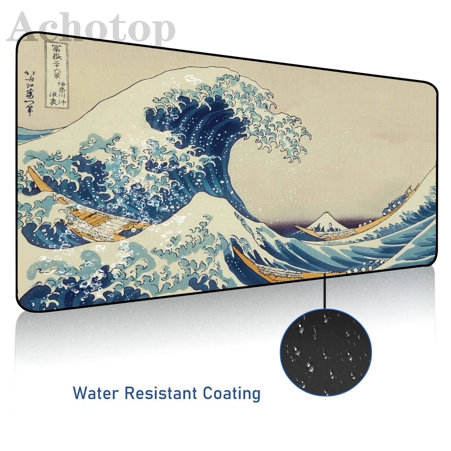 Japanese Sea Wave Waterproof Gamer Mouse Pad Mousepads Locking Edge  Mouse Mat Gaming Mousepad Keyboard Pads Tapis De Souris