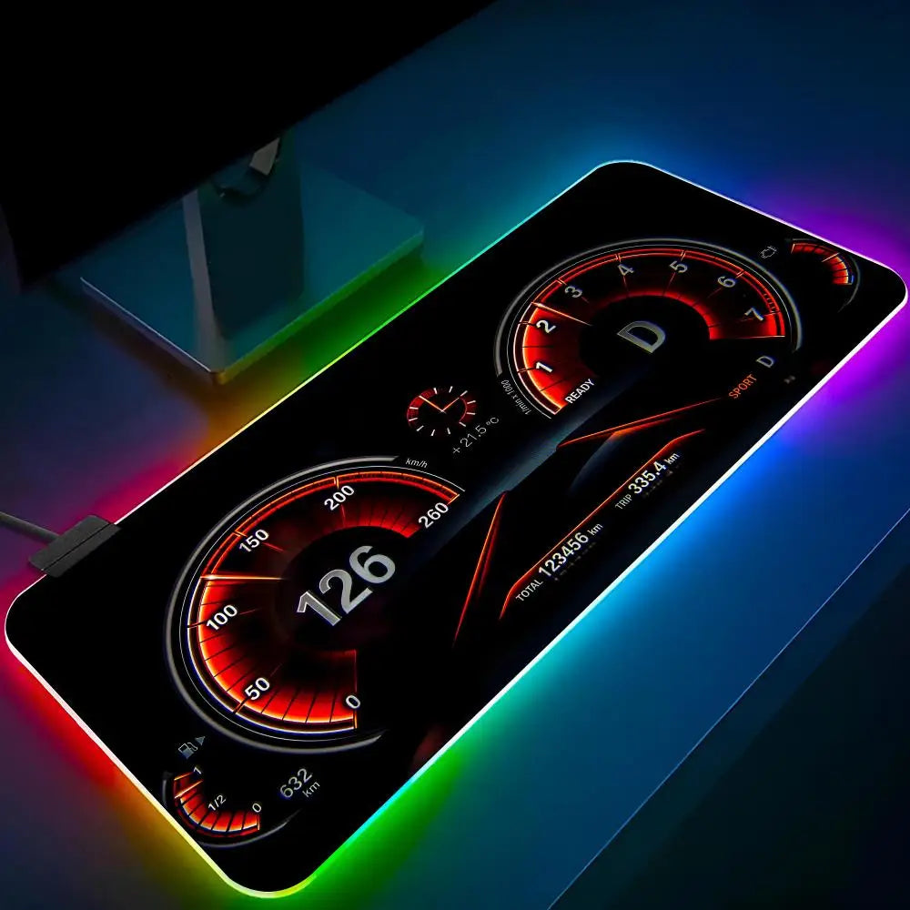 C-Car D-dashboardes HD Mouse Pad RGB Pc Mouse Pad Mousepad LED Glowing Mouse Mats Rubber Gaming Computer tapis de souris xxl Mau