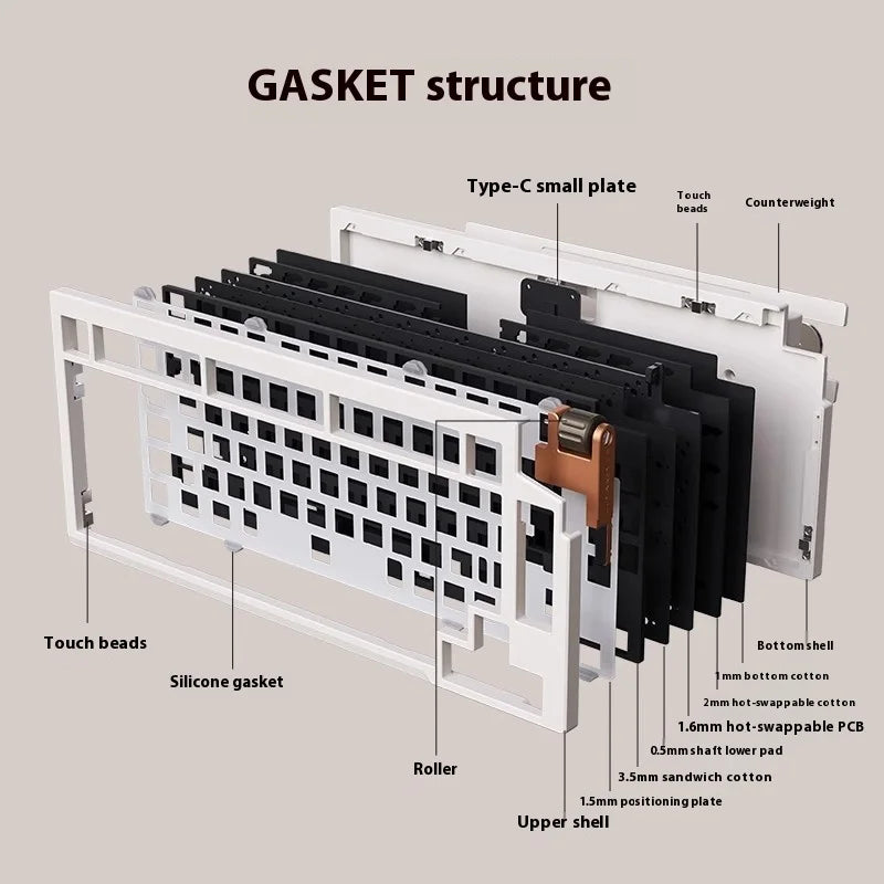 LUMINKEY 75V2 Mechanical Keyboard 3Mode Keyboard Bluetooth Wireless Aluminum Alloy PBT Custom Game Hot Swap Keyboard Office Gift