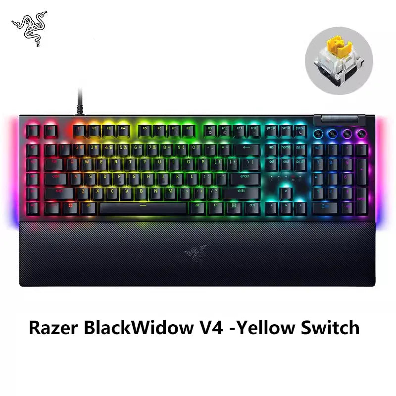 New Razer BlackWidow V4 Mechanical Gaming Keyboard With Chroma RGB 2-Side Underglow and Per-Key Lighting 6 Dedicated Macro Keys