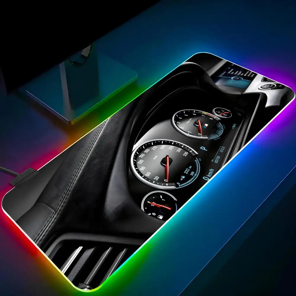 C-Car D-dashboardes HD Mouse Pad RGB Pc Mouse Pad Mousepad LED Glowing Mouse Mats Rubber Gaming Computer tapis de souris xxl Mau