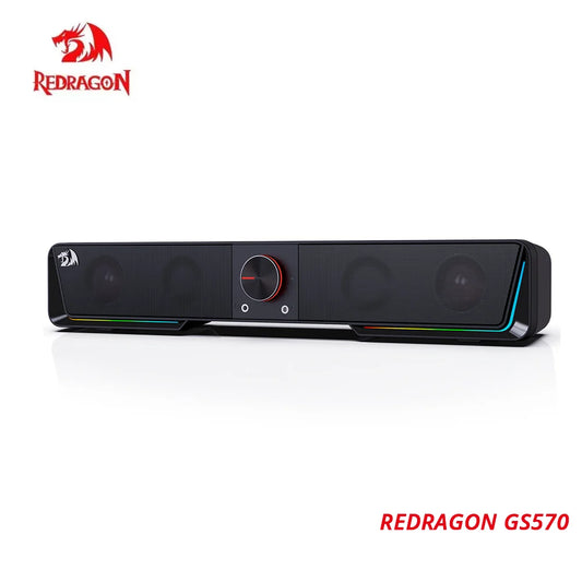 REDRAGON GS570 Darknets Bluetooth Wireless Sound Bar 2.0 Channel RGB Dual Speakers Column Loudspeakers for Computer PC, TV