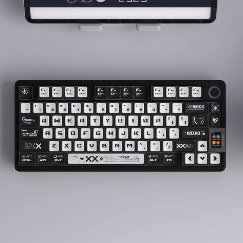 clavier noir et blanc ou bleu et jaune