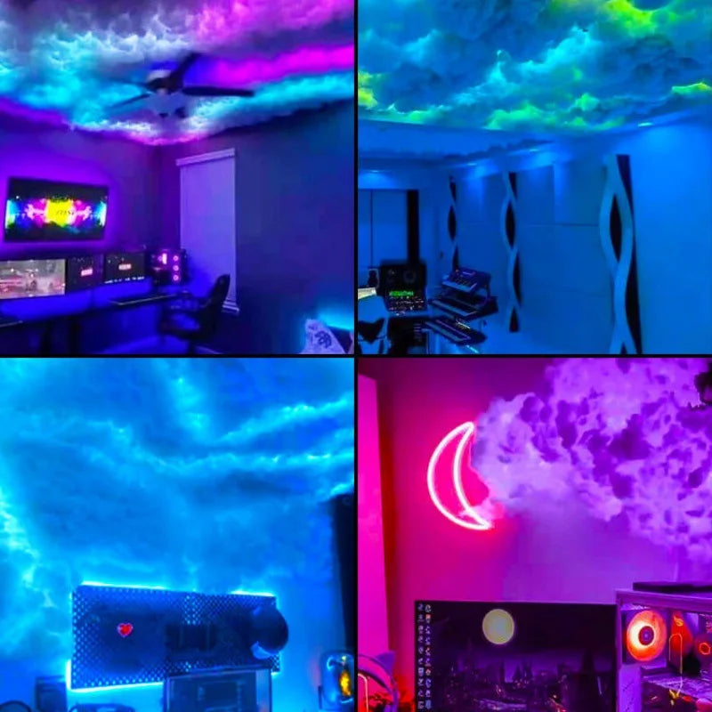 DIY Thunder Cloud Light Strip with APP & Remote control, Cotton Cloud Ceiling Lamp, RGB LED for Gaming Room Christmas Decor