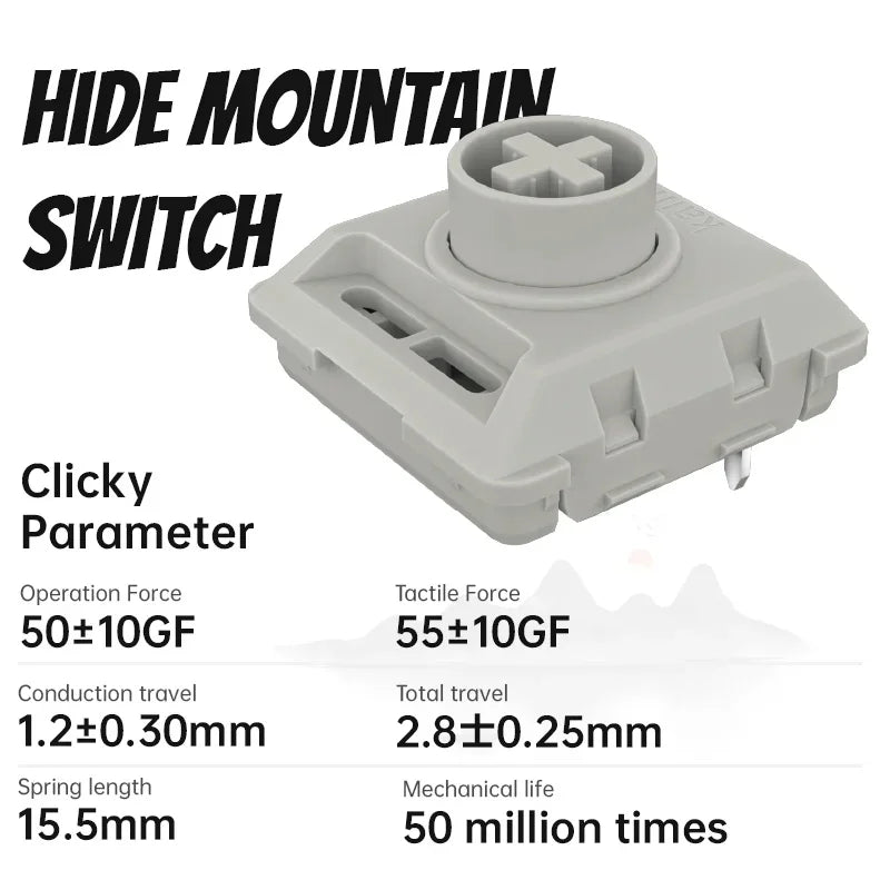 Kailh Low Profile Keyboard Switch Customized Full POM The Elenments Series White Rain Black Cloud Hide Mountain Keyboard Switch