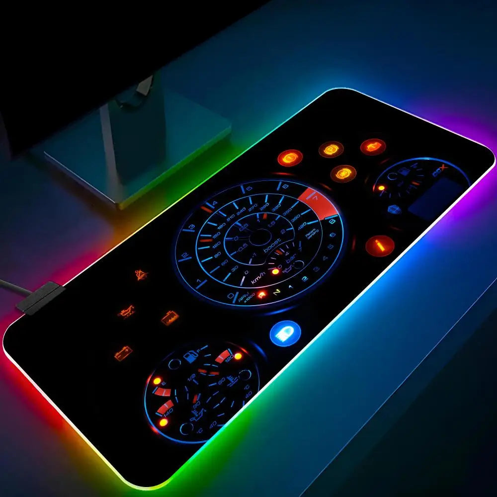 C-Car D-dashboardes HD Mouse Pad RGB Pc Mouse Pad Mousepad LED Glowing Mouse Mats Rubber Gaming Computer tapis de souris xxl Mau