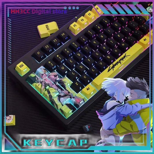 Creative Cyberpunk Theme Mechanical Keyboard Keycap Pbt Material Side Engraved Original Highly Customized Anime Keyboard Keycap