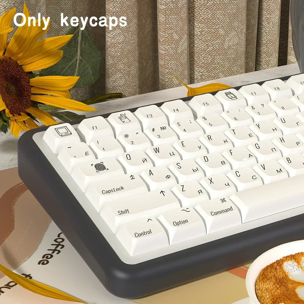 Spanish French German Portuguese UK US ISO keycap Minimalist White theme XDA Profile PBT keycaps For Mac Mechanical Keyboard