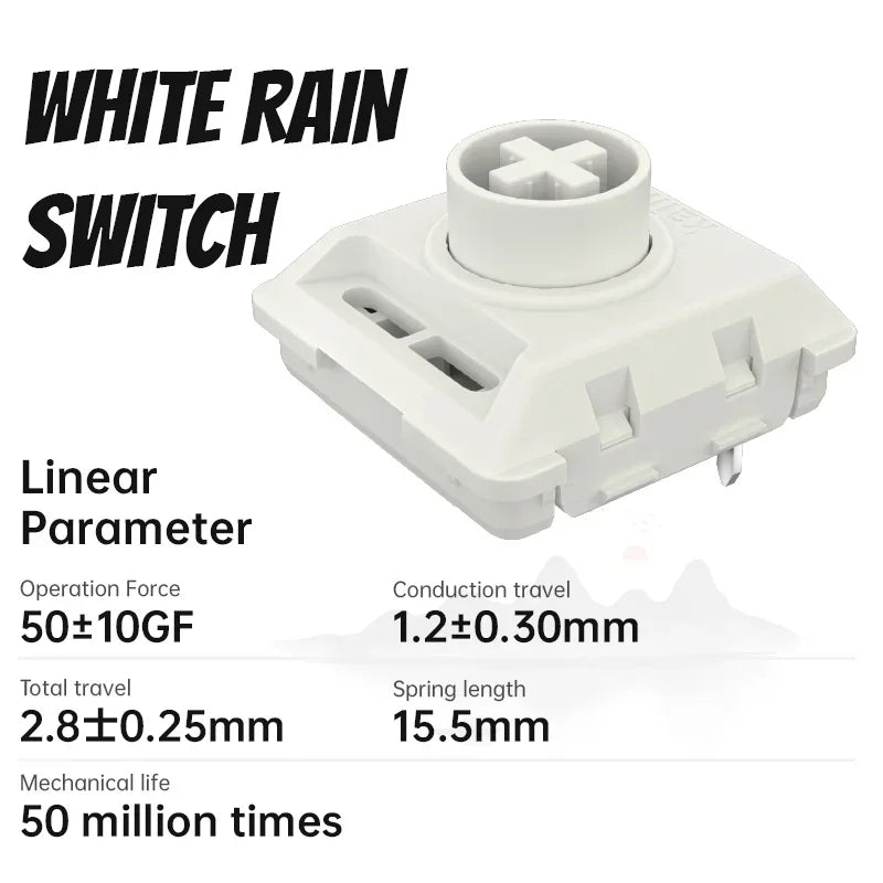 Kailh Low Profile Keyboard Switch Customized Full POM The Elenments Series White Rain Black Cloud Hide Mountain Keyboard Switch