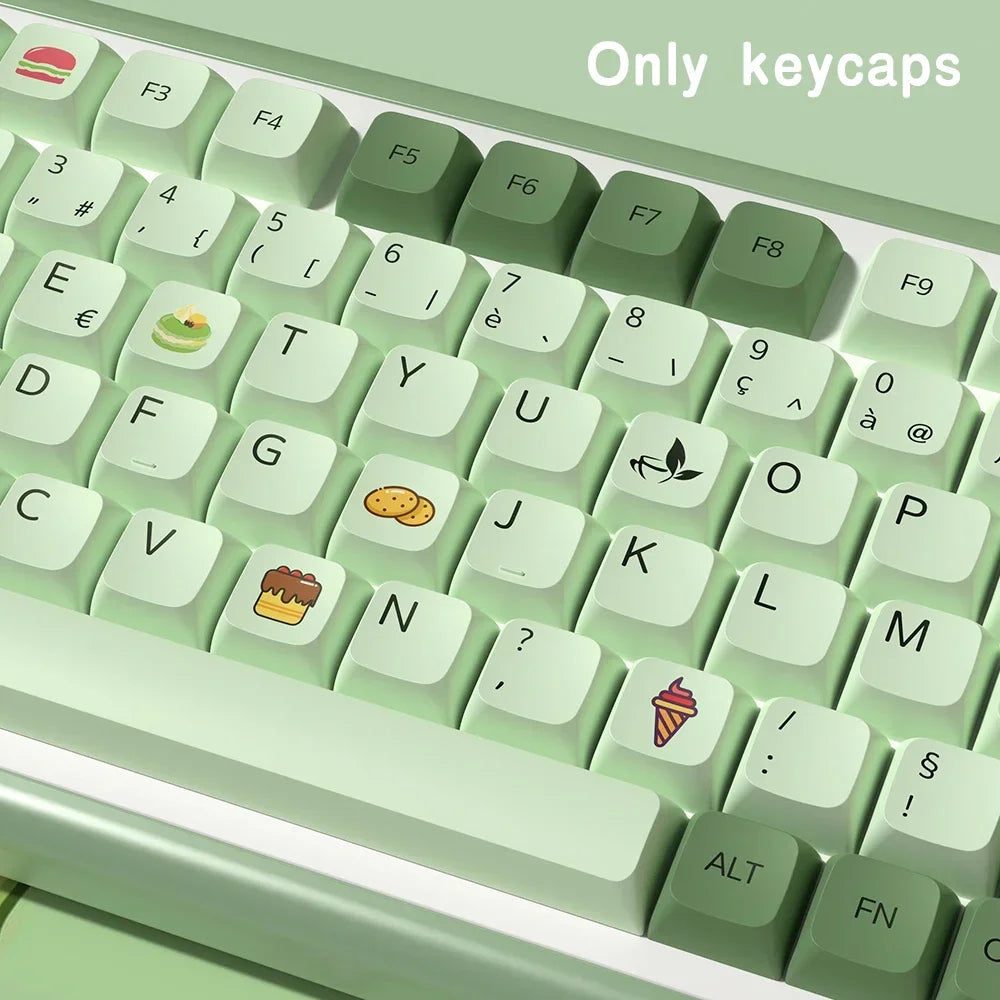 AZERTY Mechanical Keyboard Keycaps Matcha QWERTZ Keycap XDA Profile ISO PBT Keycaps Spanish French German Nordic Keycap