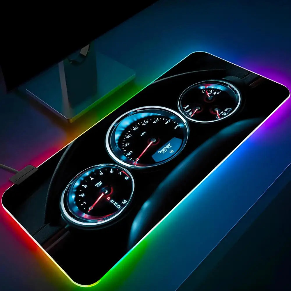 C-Car D-dashboardes HD Mouse Pad RGB Pc Mouse Pad Mousepad LED Glowing Mouse Mats Rubber Gaming Computer tapis de souris xxl Mau