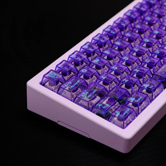 114 keys Aifei Purple Transparent Keycaps Cherry Profile UV pad print Keycaps For Mx Switch Mechanical Keyboard Game Keyboard