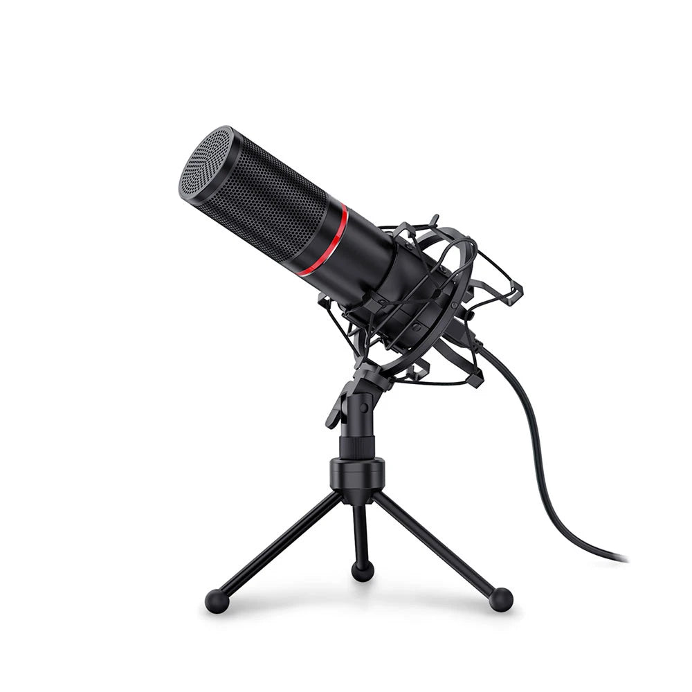 Redragon GM300 Metal USB Wired Condenser Recording Microphone Tripod For Computer Cardioid Studio Recording Vocals Voice Karaoke